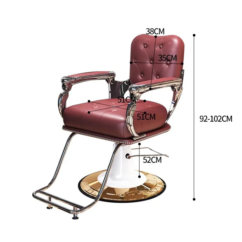 

Retro hair salon chair Barber shop perm and dye chair Lifting with pedal Multi-color old-fashioned hair salon swivel chair