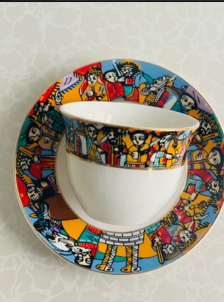 ethiopian eritrean coffee cups edition full set 13pcs comes with 6 cups 6 saucer coffee and sugar+milk pot