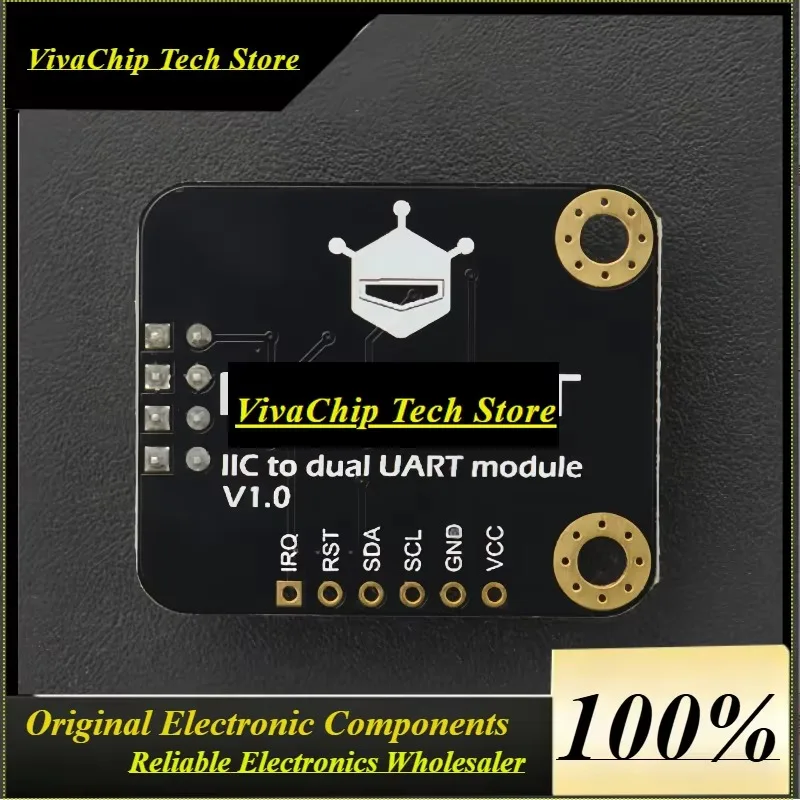 VoFSGravity I2C To Dual UART Serial Module 2Mbps 256B FIFO For Arduino Raspberry Pi Micro:bit Expand 8 Hardware Serial Ports