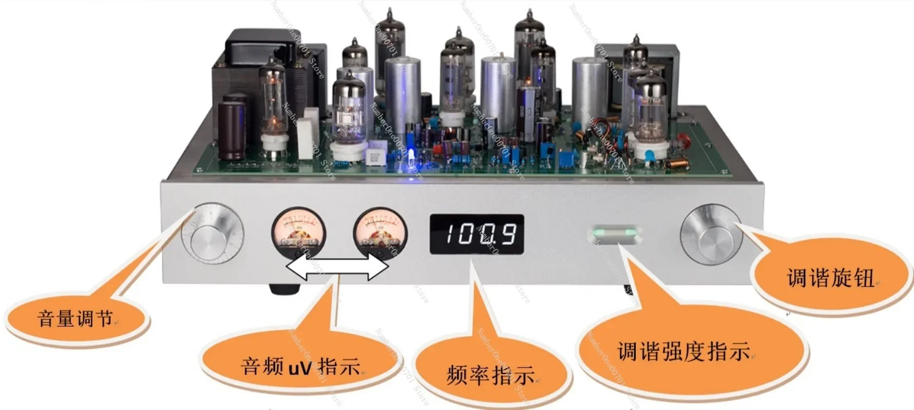 Vacuum Tube FM Radio Receiver Vintage Analog Stereo Tuner For Audio Enthusiast Home Desktop Hifi Entertainment Device