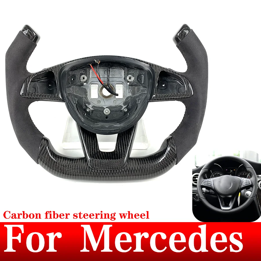 

Customization fly Style For Mercedes Benz A45 AMG CLS AMG A45 C43 C63 E63 S63 W205 W213 W222 Carbon Fiber Steering Wheel