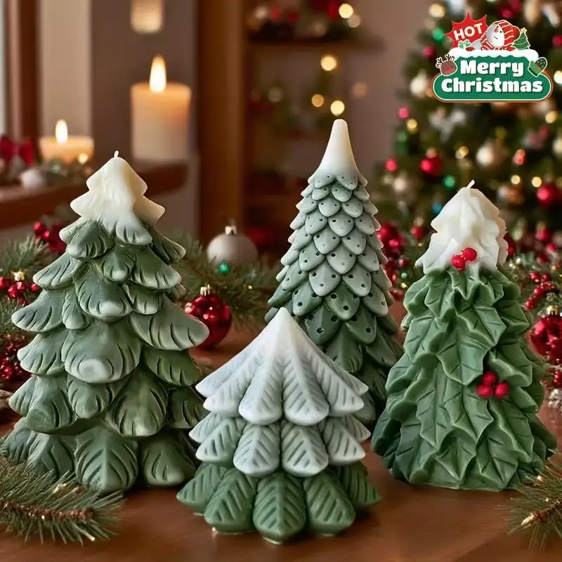 DIY Weihnachtsbaum Kerze Silikonform Weihnachten Party Dekoration Aromatherapie Gipsherstellung Form Home Ornament Neujahrsgeschenk
