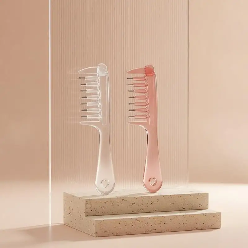 Transparent Scalp Massage Comb Built-in Hair Oil Reservoir Soft Teeth Head Relax Tool for Men Women Travel Use