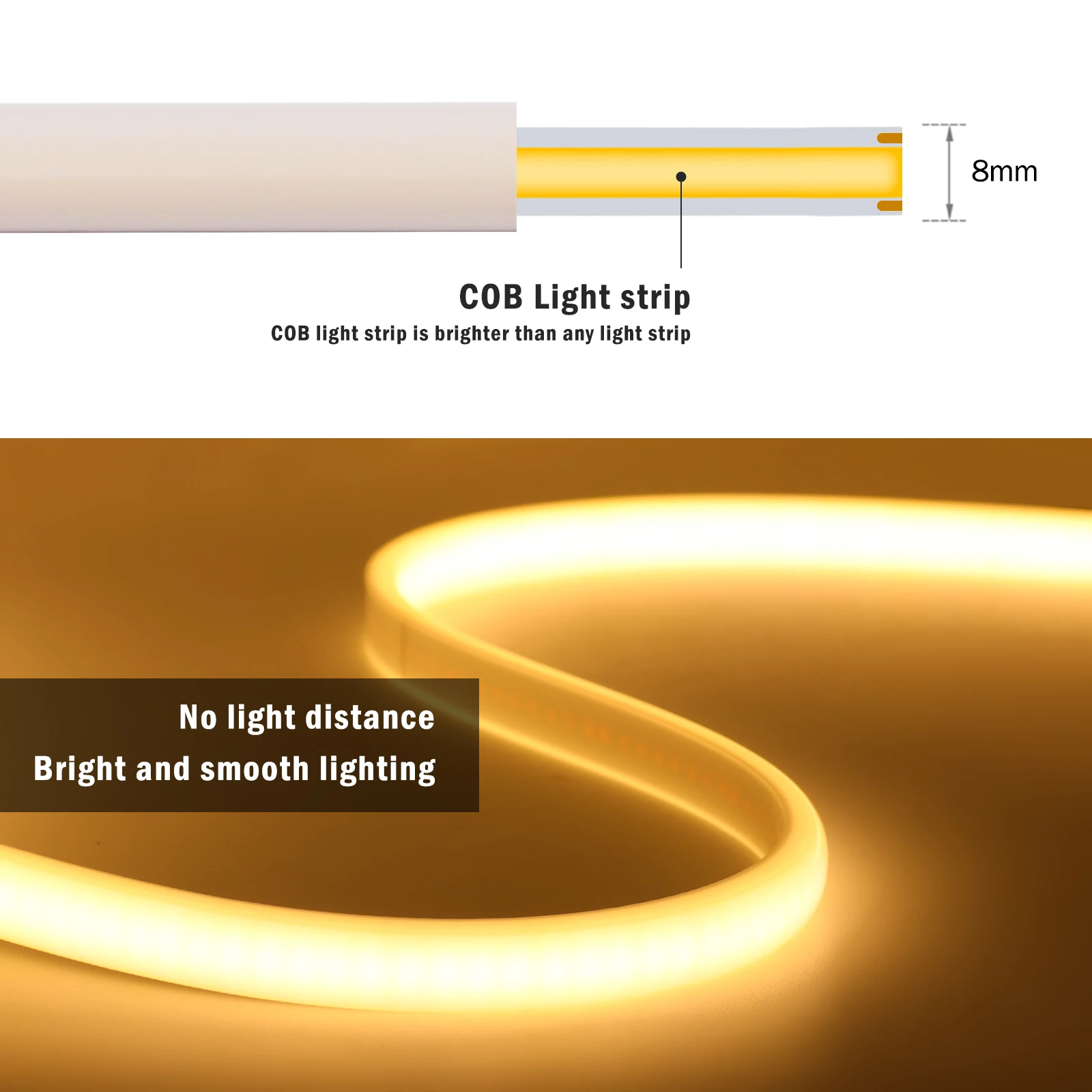 220V 230V COB LED Strip Lights RA90 288LEDs/m Waterproof With EU/UK Switch Plug High Bright Outdoor Flexible Ribbon Tape 1M-35M