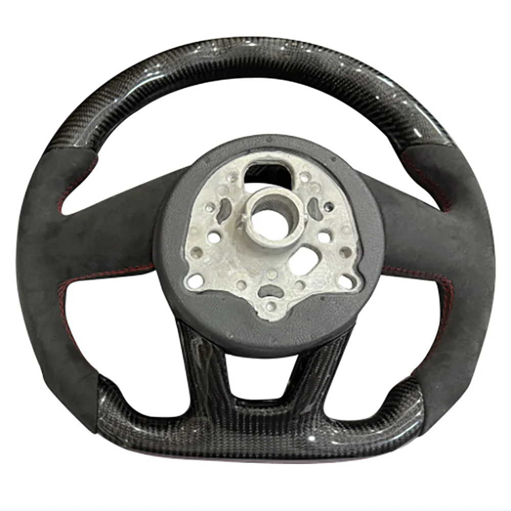 الكانتارا عجلة القيادة من ألياف الكربون الحقيقية لأودي B9 A3 A5 RS3 RS4 RS5 S3 S4 S5 2018 2019 2020 2021 2022 مجموعة نمط مخصص #3