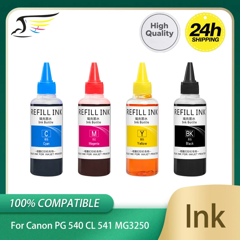 For Canon PG 540 CL 541 Refill Dye Ink Kit For Canon PIXMA MG3250 MG3255 MG3550 MG4100 MG4150 MG4200 MG4250 Printer Refill Ink