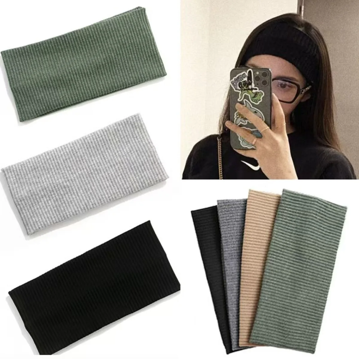 1PC Sports Cycling Wash Face Hairbands Soft Korean Cotton Knitted Headband For Women Girls Bandanas Fashion Hair Accessories.