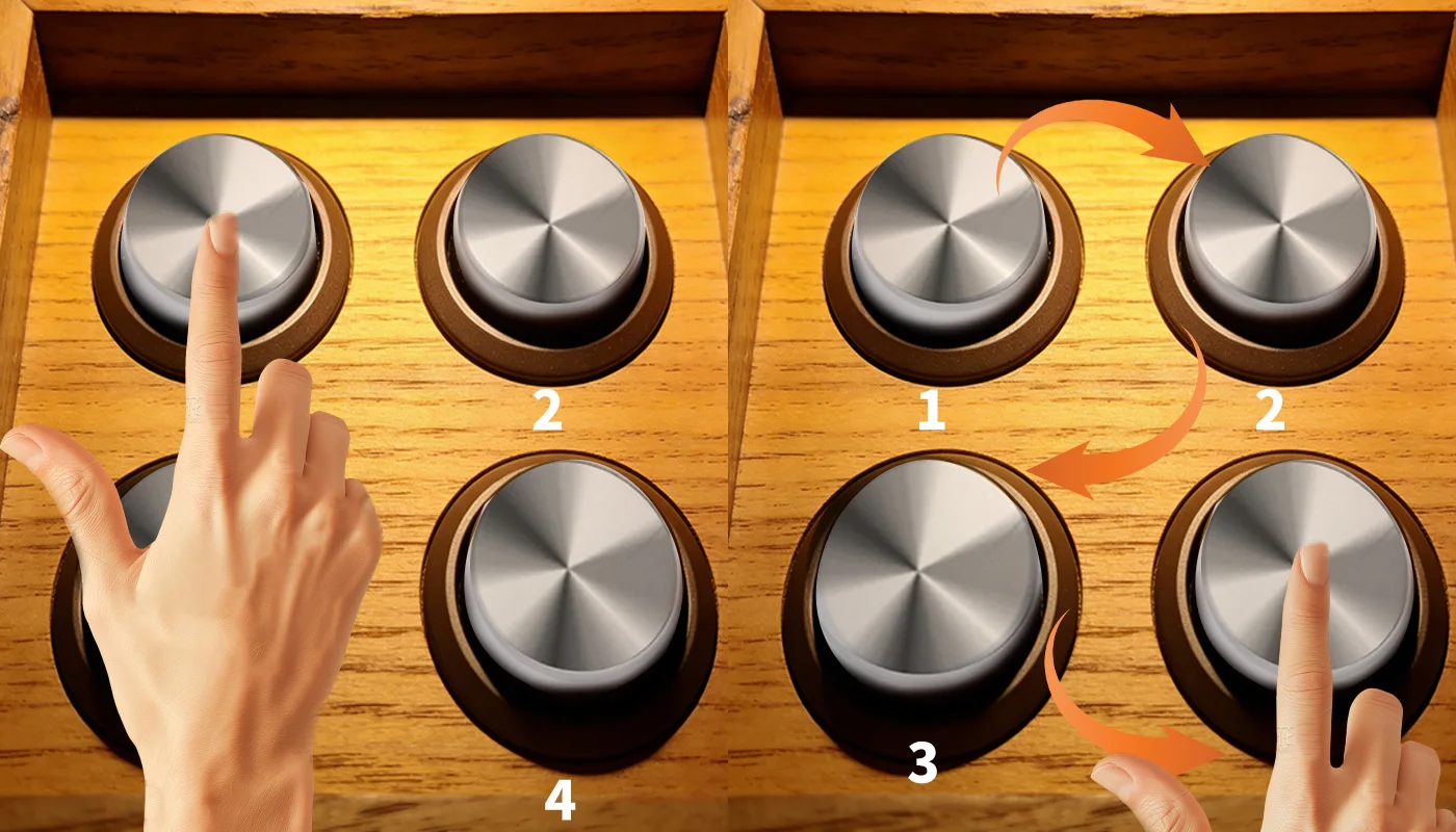 Mysterious Studio Blank Button Puzzle Room 1987 GY Escape Room Requisiten mit Soundeffekten Sequenzielle Version – Detail 2
