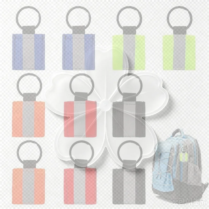 6pcs Reflective Straps Safety Reflector Pendants Key Chain Reflective Keychains Safety Marker For Night Cycling Bag Pendants
