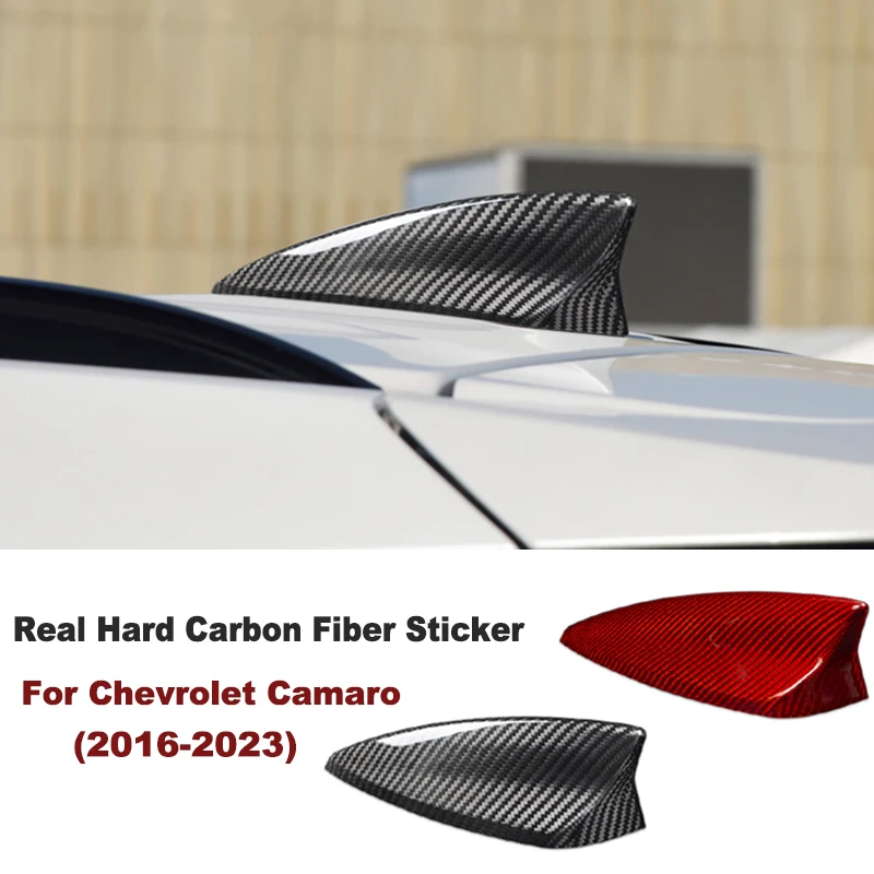 

Наклейка из настоящего карбона для Chevrolet Camaro 2016-2023: аксессуары, накладка на антенну на крыше автомобиля, декоративная наклейка-«акулий плавник»