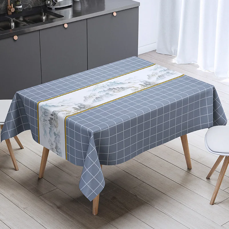 

P0121oil resistant, and washable PVC internet famous tablecloth with ins style desktop protection, square living room cof