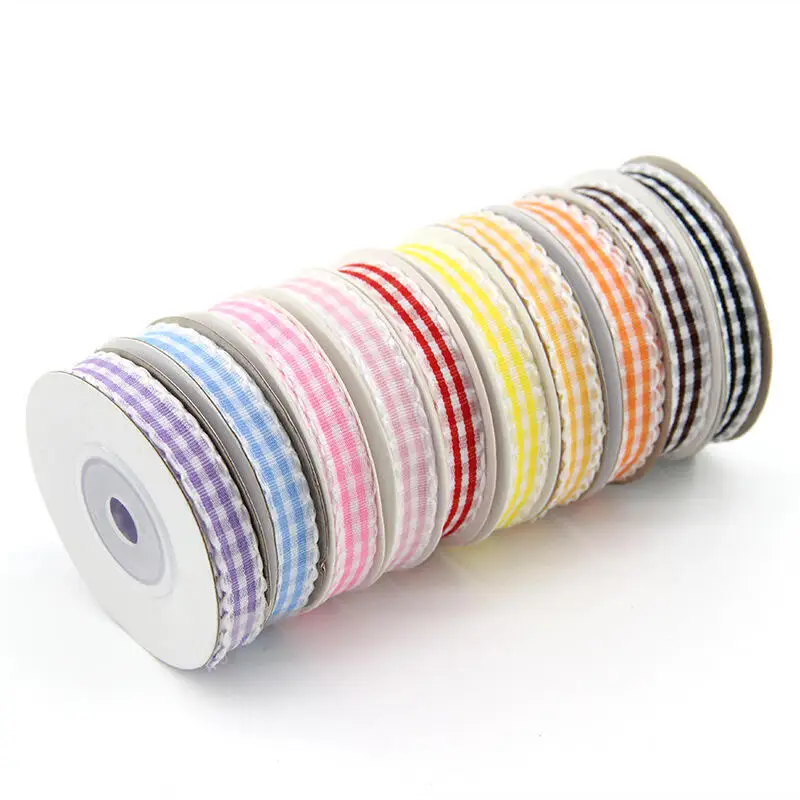 1/3/5/10 Rollen 10 Yards 10mm kariertes Band, Heim-, Hochzeits-, Weihnachtsdekoration, DIY-Geschenkverpackungs-Schleifenband – Detail 3