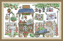 Joy Sunday Kit punto croce prestampato fai da te Easy Pattern Aida 14/11CT Set ricamo in tessuto stampato-giardino incantato