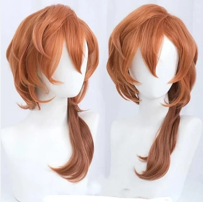 High Quality Anime Bungo Stray Dogs Chuya Nakahara Chuuya Cosplay Wig Heat Resistant Synthetic Hair Wigs