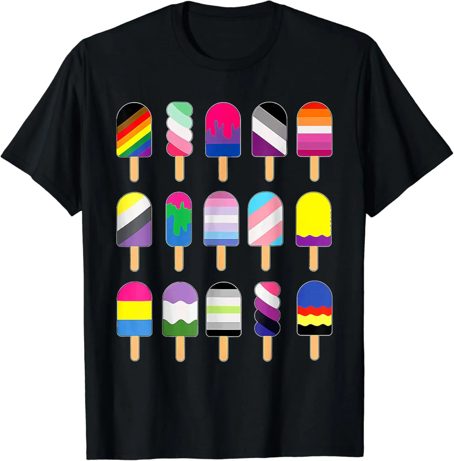 

Ice Cream Rainbow Flag Funny LGBT Gay Lesbian Pride LGBTQ T-Shirt