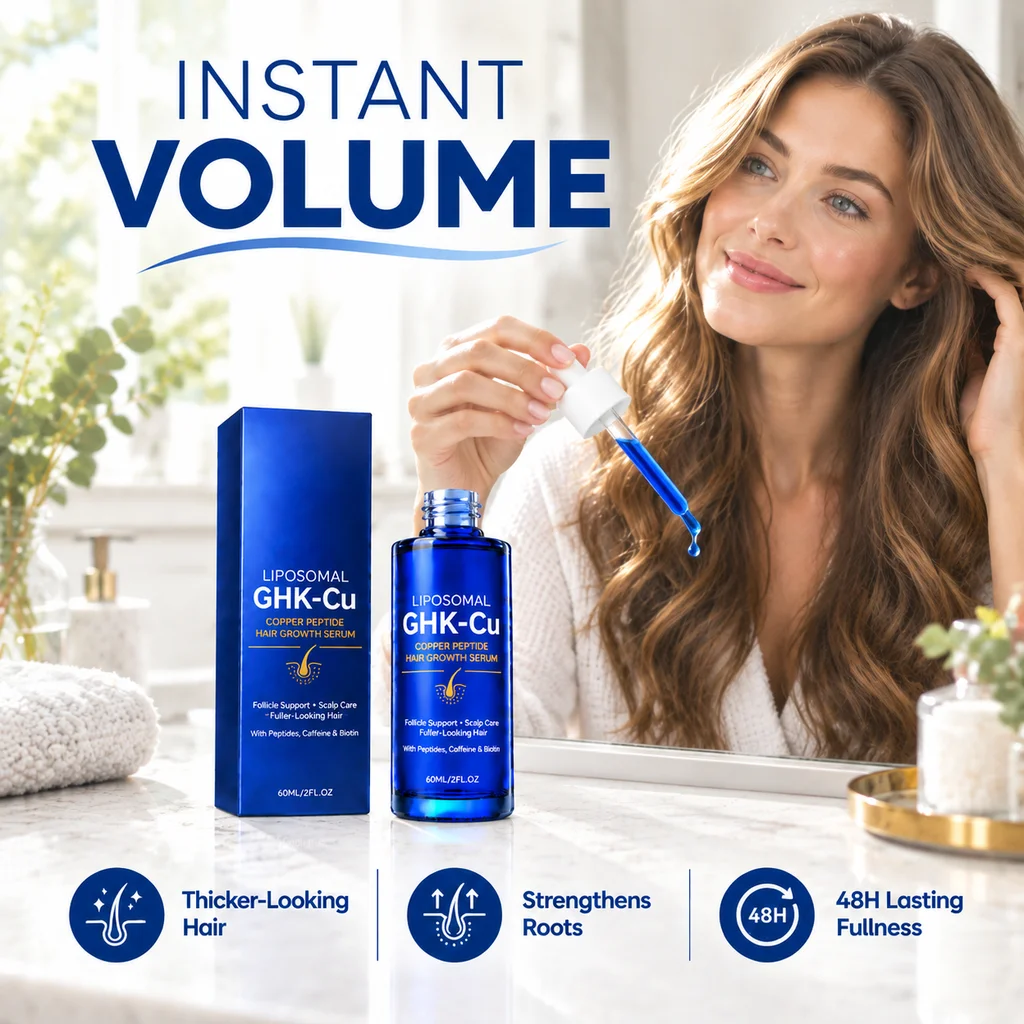 Volumizing Hair Serum Leave-in Conditioner Scalp Care Liquid Lightweight Fast Absorbing Hair Thickening Essence For Fuller Hair