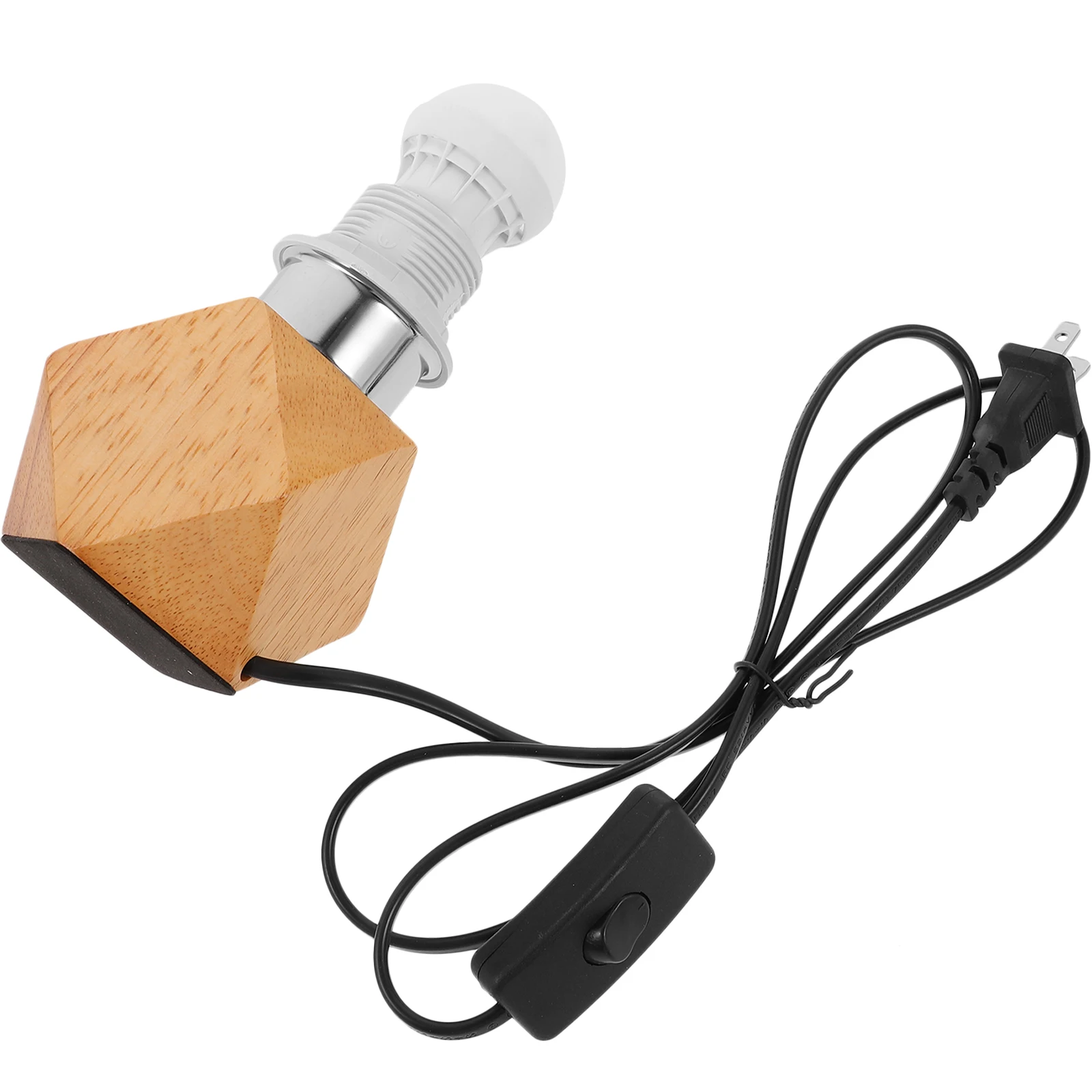 

Wooden Lamp Holder E27 Socket Table Light Base Durable Decorative Accessory Home Office Bedroom Cafe Restaurant