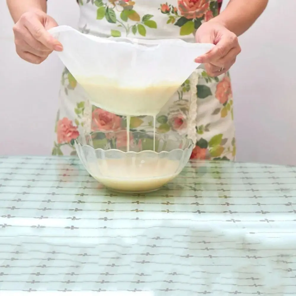 Kitchen Accessaries High-density Mesh Soy Milk Filter Bag Bowl Shape Nylon Soy Milk Strainer Gauze Yogurt Filter Net Wine