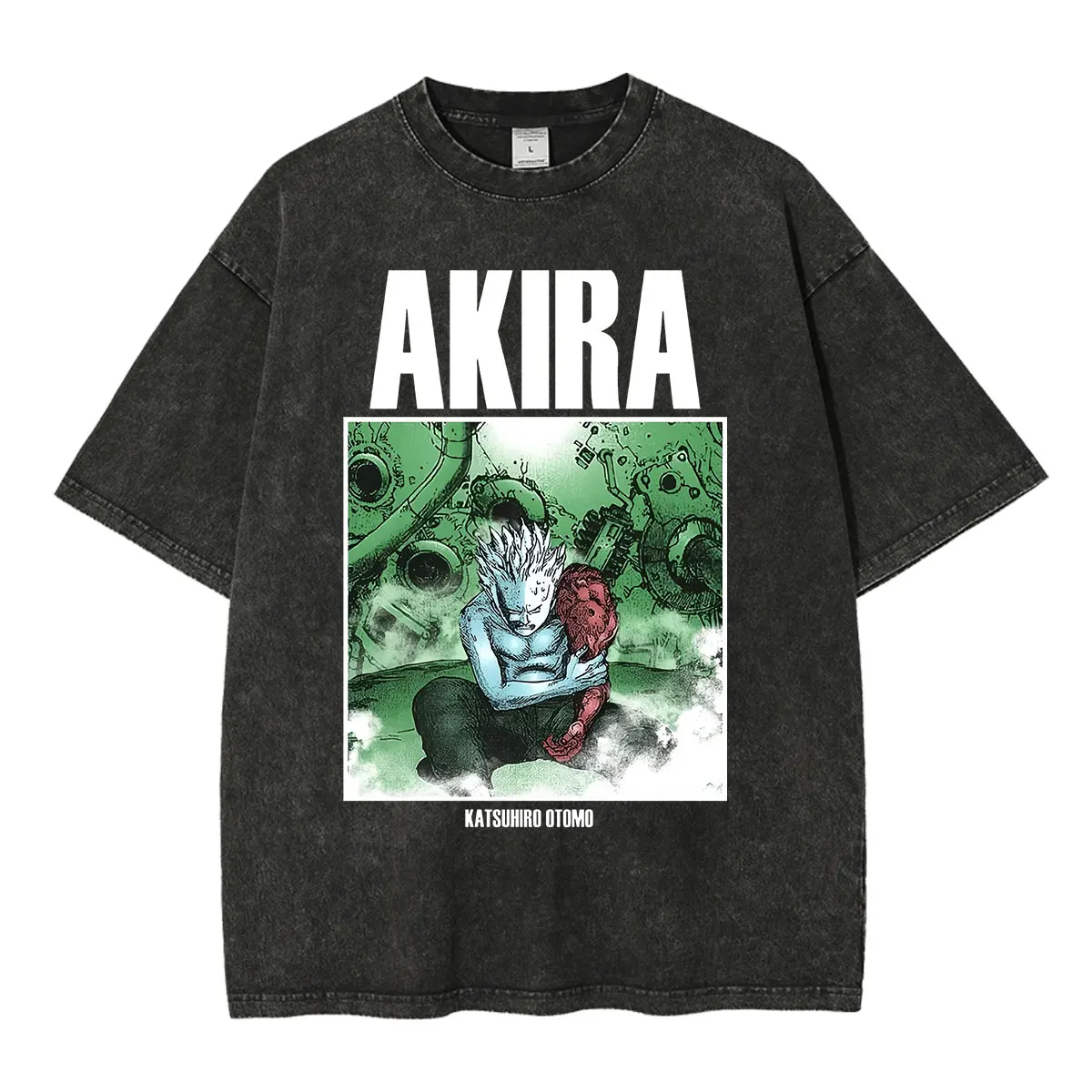 Vintage Washed Anime Akira Shotaro Kaneda Tetsuo Shima Graphic T Shirts Men's Women Clothing Fashion Oversized Casual T-shirts