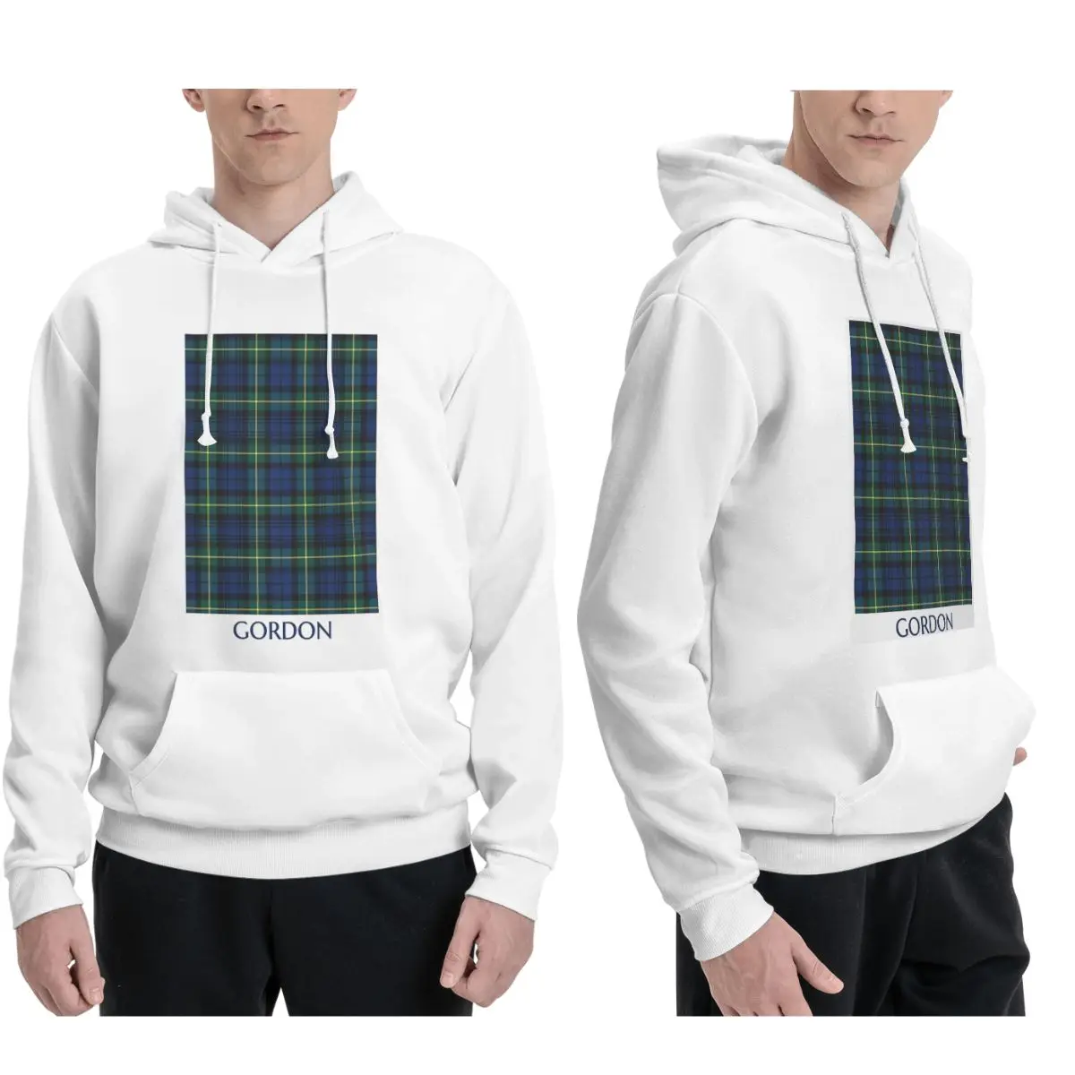 

Толстовки с капюшоном в клетку «Клан Гордон», мужские и женские повседневные пуловеры, толстовки в стиле хип-хоп, уличная одежда с длинными рукавами, осень-зима