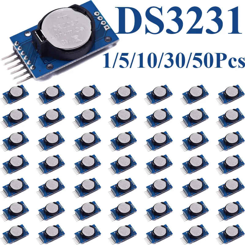 1/5/10/30/50Pcs DS3231 AT24C32 Real Time Clock Module IIC Communication Storage Memory Module With Backup Battery