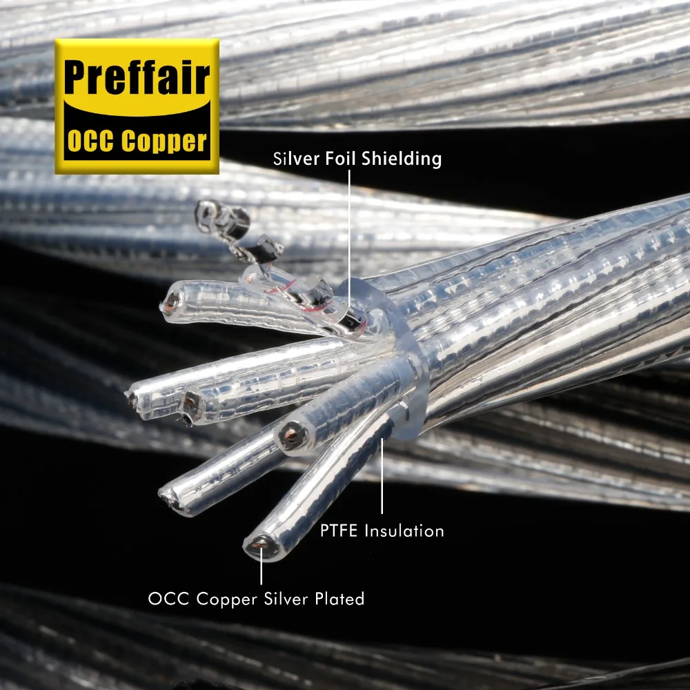 Hifi Amplifier Power Cable high purity OCC Silver Plated audio power cord silver foil braid carbon fiber rhodium plated plug