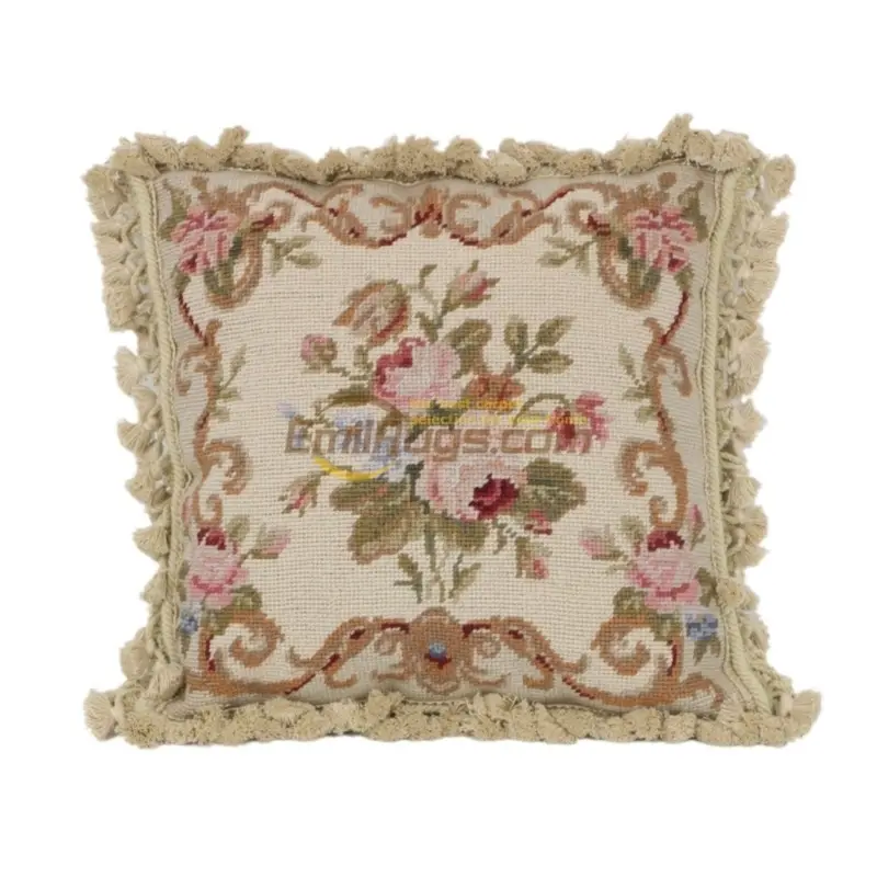 Victoria style american-style national woven pillows needlepoint embroidery cushion for leaning on floss pillow bedroom