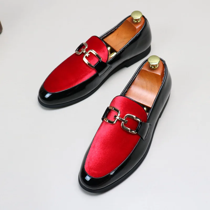 Fashion Man's Leather Shoes Party Wedding Loafers Metal Button Moccasins Men Slip-on Comfortable Driving Popular Club Flats - Image 4
