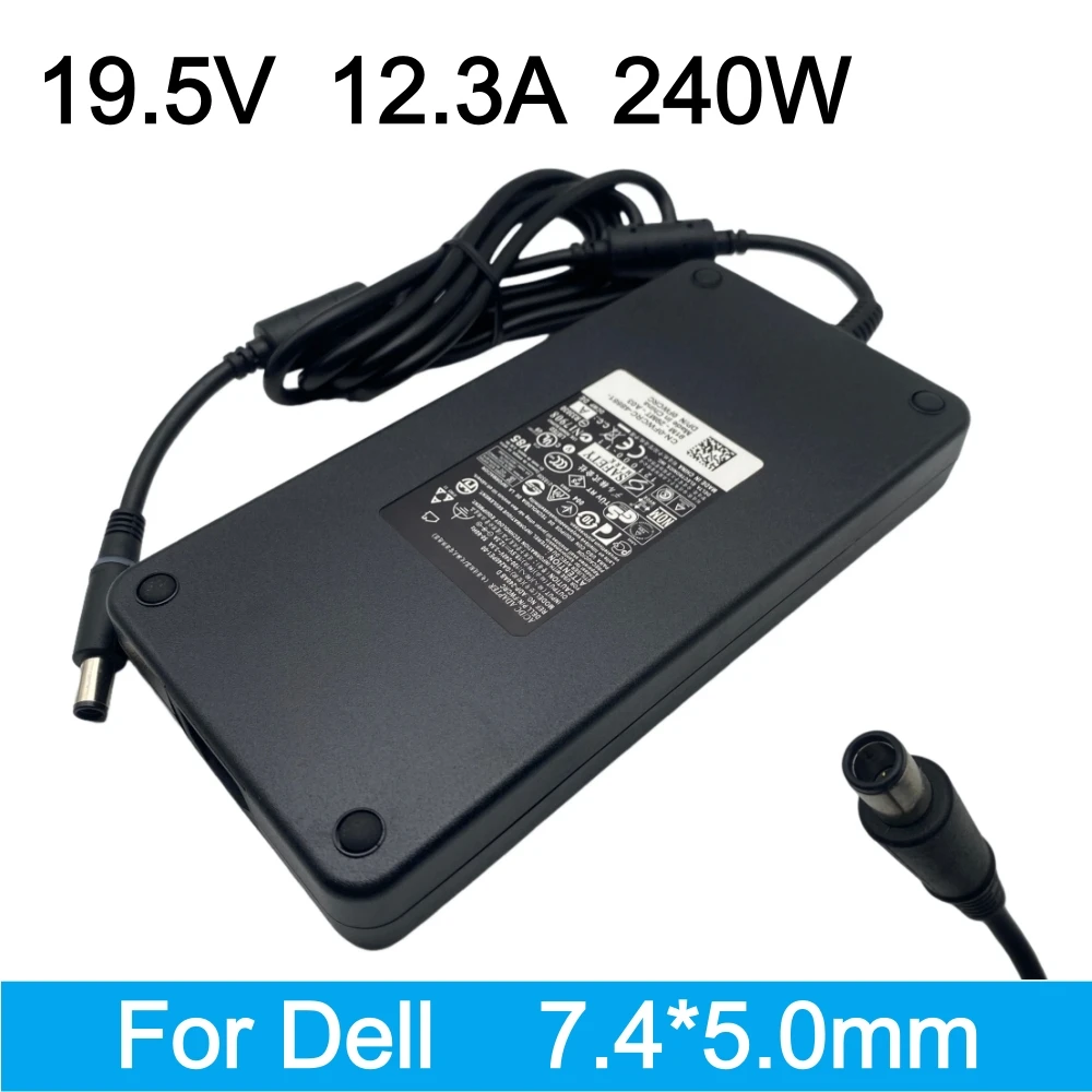 Adaptador original para laptop, 240w, 19.5v, 12.3a, 7.4*5,0mm, para dell alienware m15x m17x m18x r2 x51 precisão m6400 m6500 m6600 j211h