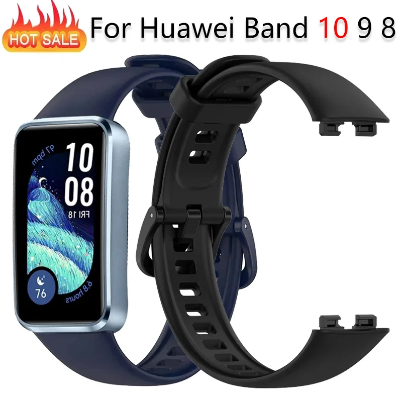

Silicone strap for Huawei band 10 Smart Watch Official Original Bracelet Wristband for Huawei band 8 9 10 Watchband Accessories