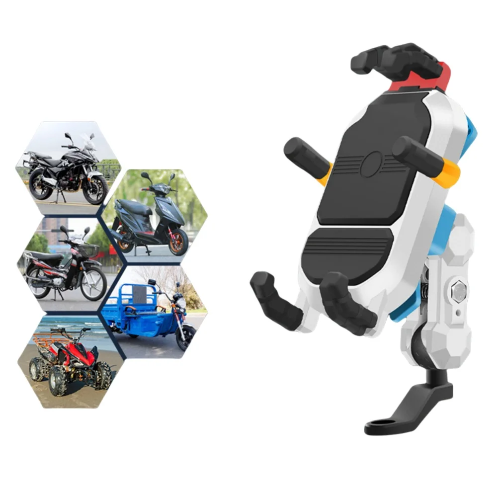 

Shock Absorbing Rearview Mirror Mount - 360° Rotation Phone Holder for 4.7-7.2" Phones (E-Bike Navigation Compatible)