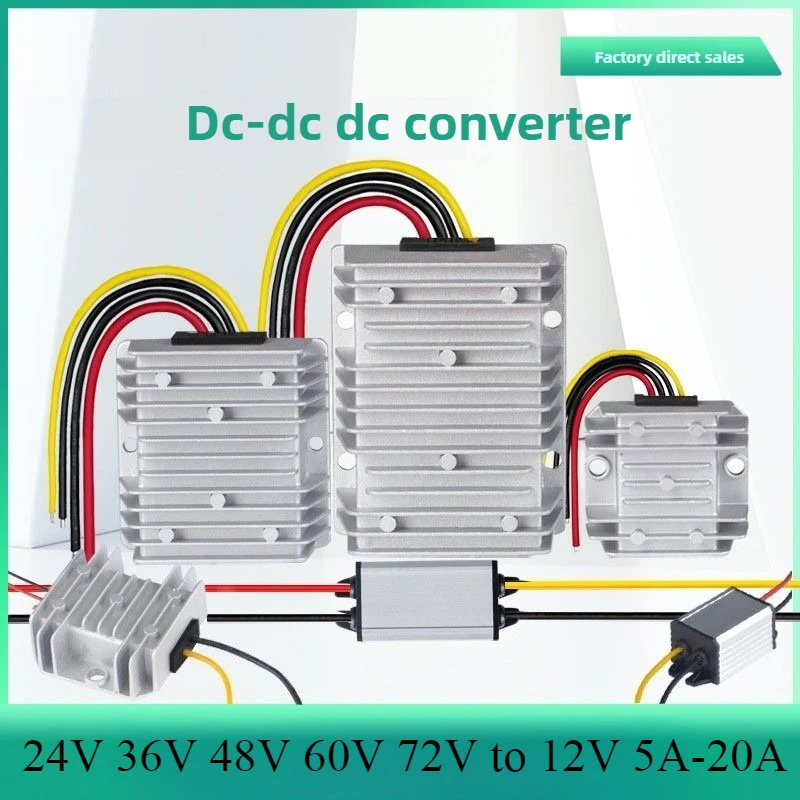 

72V to12V 20A 24V 36V 48V 60V-12V 5A 10A Voltage Regulator Car Truck Boat buck 60v Power Supply Step-down DC DC Converter
