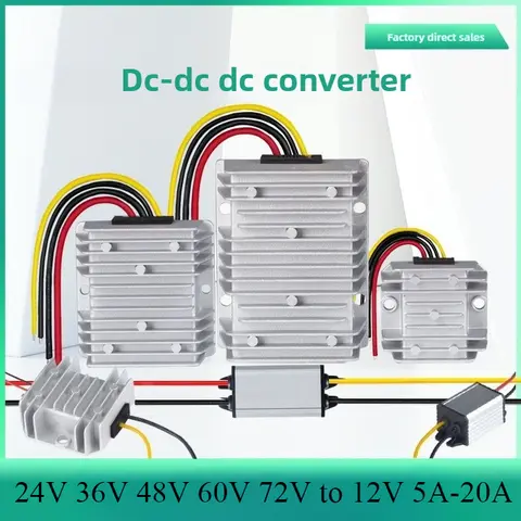 72V to12V 20A 24V 36V 48V 60V-12V 5A 10A Voltage Regulator  Car Truck Boat  buck 60v Power Supply Step-down DC DC Converter