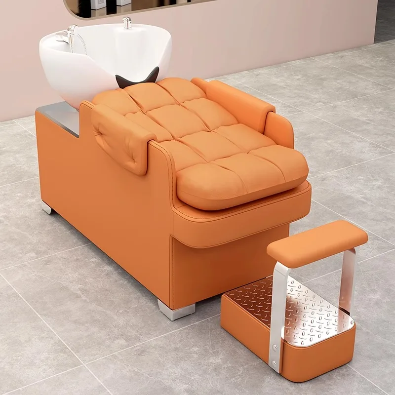 Barbershop Simple Shampoo Beds Nordic Massage Ceramic Fumigation Shampoo Chair Comfort Spa Salon Furniture Silla De Champú FYSB