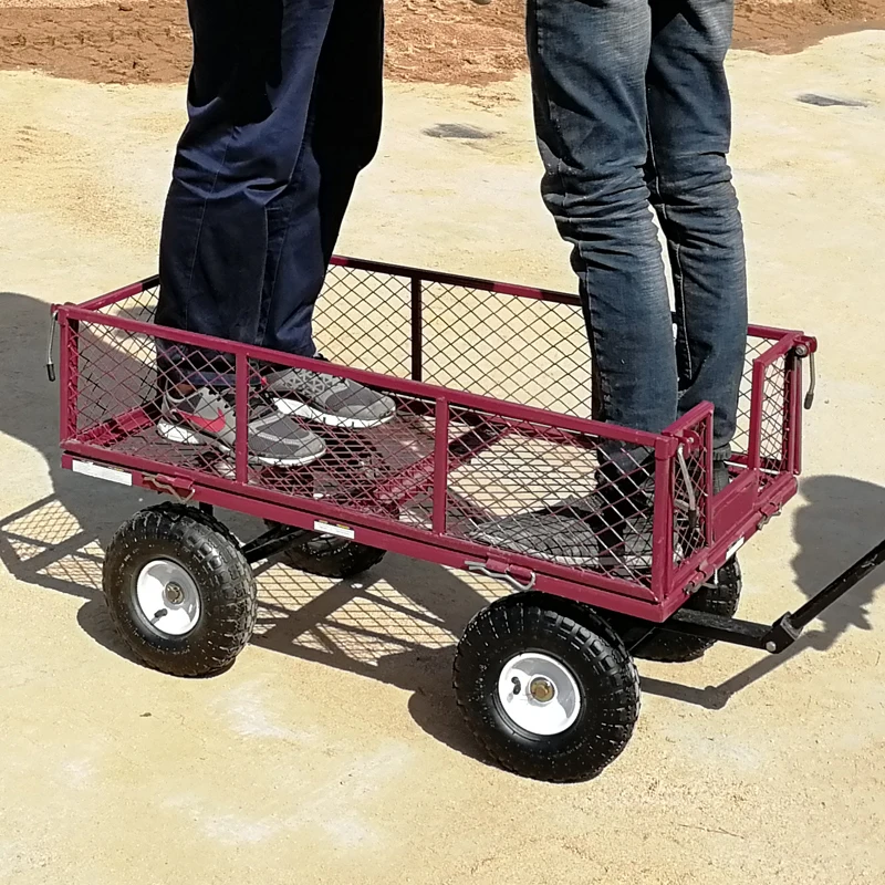 Four Wheel Flat Trailer Household Trolley  Transport Truck Small Pull Truck Gardening Luggage Trolleys Foldable Hand Cart