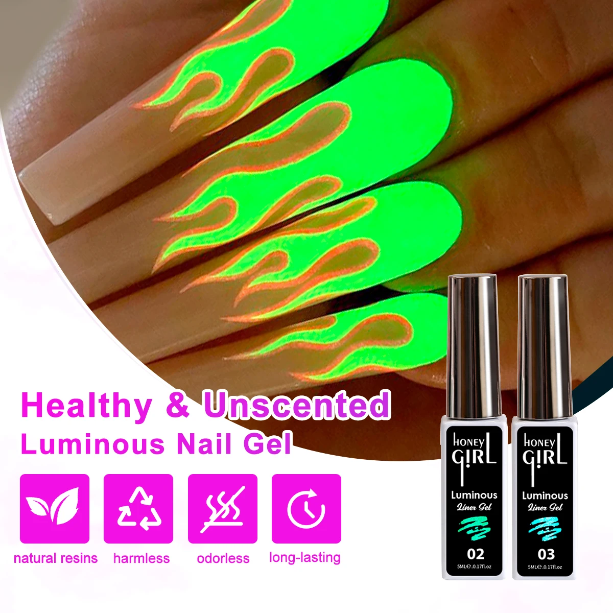 12 Colors Of Luminous Wire Glue, Popular Color Painted Wire Glue, Fluorescent Luminous Light Therapy , Hook Line Nail Polish Gel