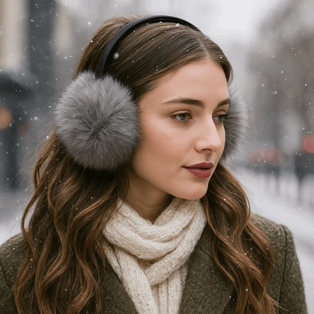 居心地の良い特大模擬毛皮イヤーマフ 暖かい防風イヤーウォーマー 防寒厚みのあるイヤーマフ 女性と男性用