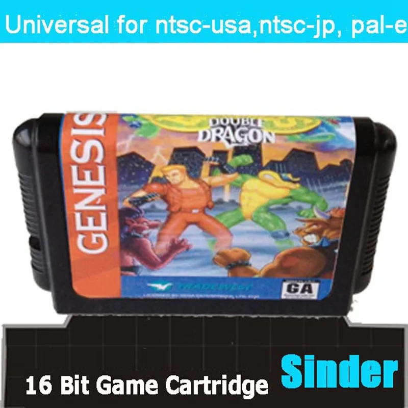 Battletoads y tarjeta de juego MD de 16 bits Double Dragon para Sega Mega Drive para Genesis