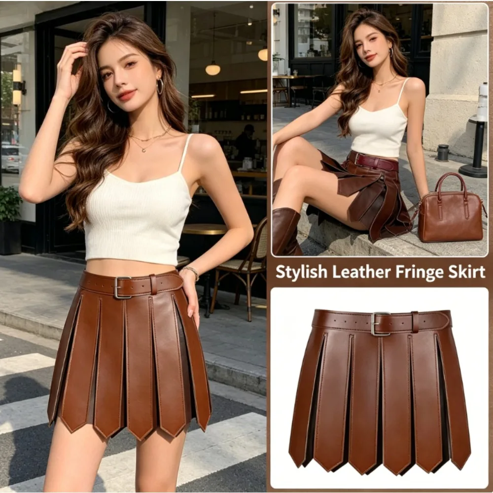 Roman Dress Medieval Leather Apron for Women Halloween Cosplay Vintage Costume Role Play Daily Skirt