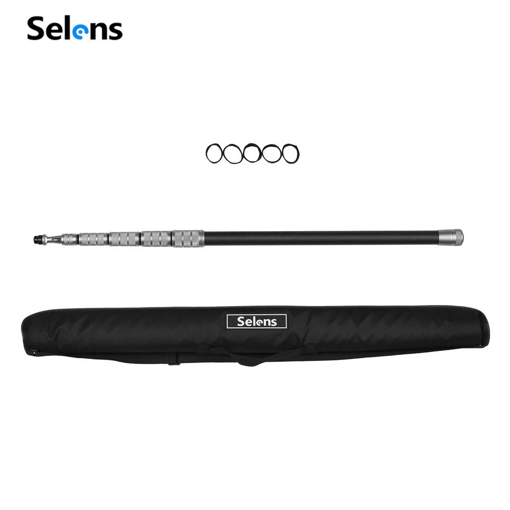 Selens Microphone Boom Arm Portable Mic Boom Pole Extendable Handheld Mic Arm Microphone Holder for Sound Recording Video Broad