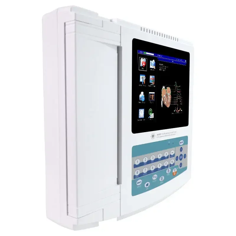 12 channel Portable ecg monitor electrocardiography machine ekg machines TOUCH USB software interpretation Print