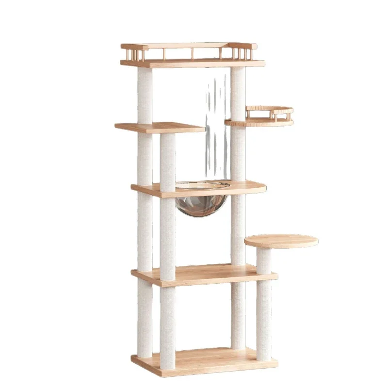 

Cat climbing frame Solid wood cats nest Cat tree integrated Cats scratching board Space capsule