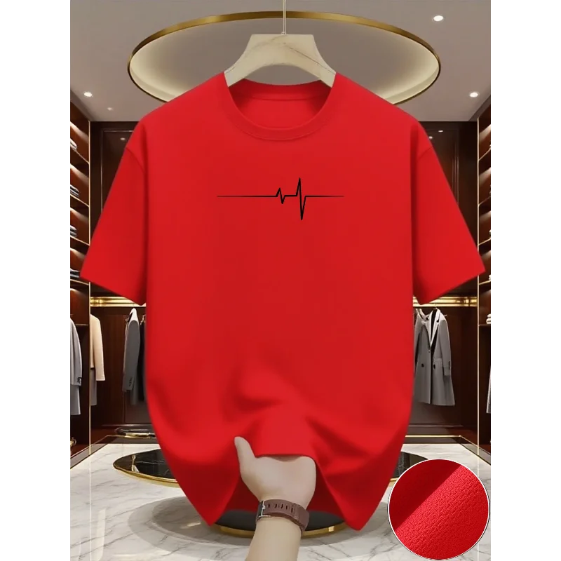 Simple style men's T-shirt casual wear, round-neck short-sleeved top, outdoor daily men's breathable sports T-shirt