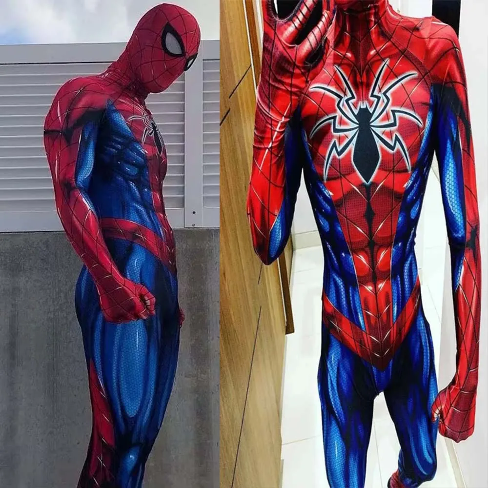 

Halloween Anime Ultimate Armor MK 4 Spider Suit Costume Cosplay Fullbody All-New All-Different Superhero Man Jumpsuit Adult