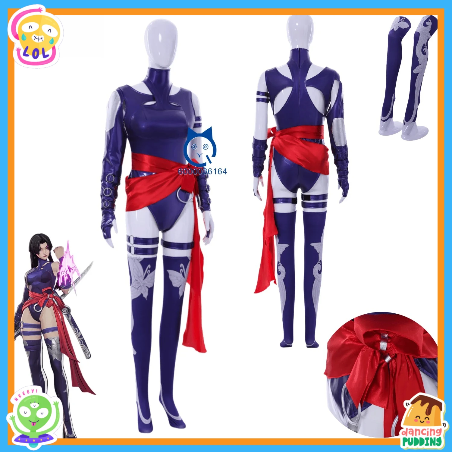Popular Game Cosplay Costume Psylocke Role Playing Anime Sexy Purple Jumpsuit for Women Comic Con Halloween Party Suit with Sock
