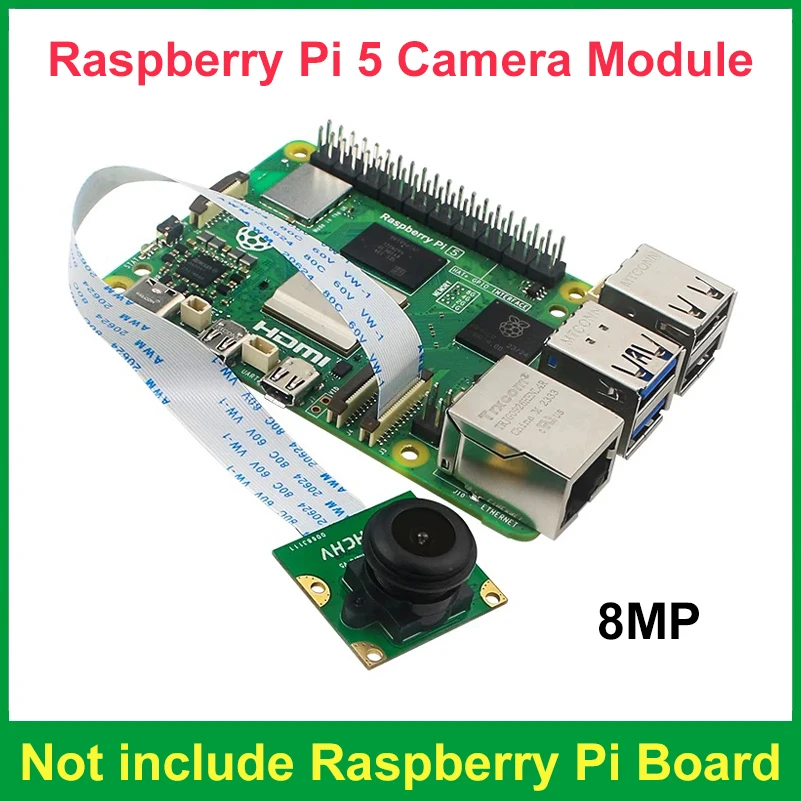 

Модуль камеры Raspberry Pi 5 8 Мп IMX219 веб-камера MIPI с интерфейсом CSI 77 / 130 / 200 градусов видеокамера для Raspberry Pi 5