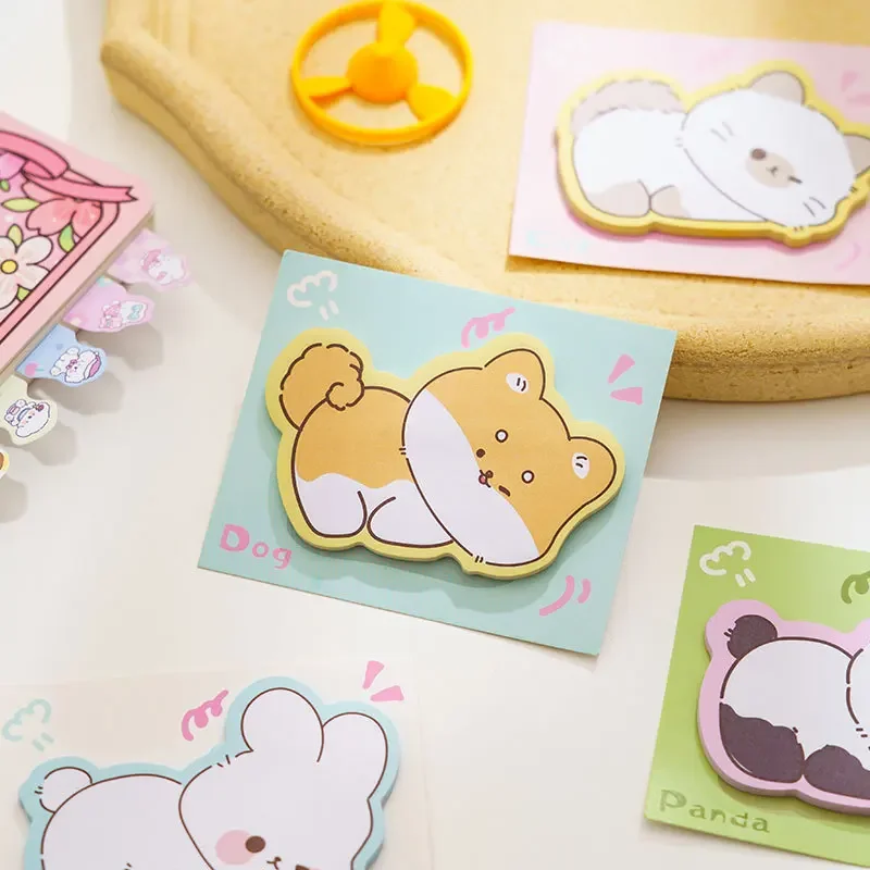 Imagem -04 - Cute Animal Sticky Notes Cartoon Memo Pad Ins Papelaria Kawaii Tabs Postados Seu Memo Message Paper Material Escolar Grupo 8set