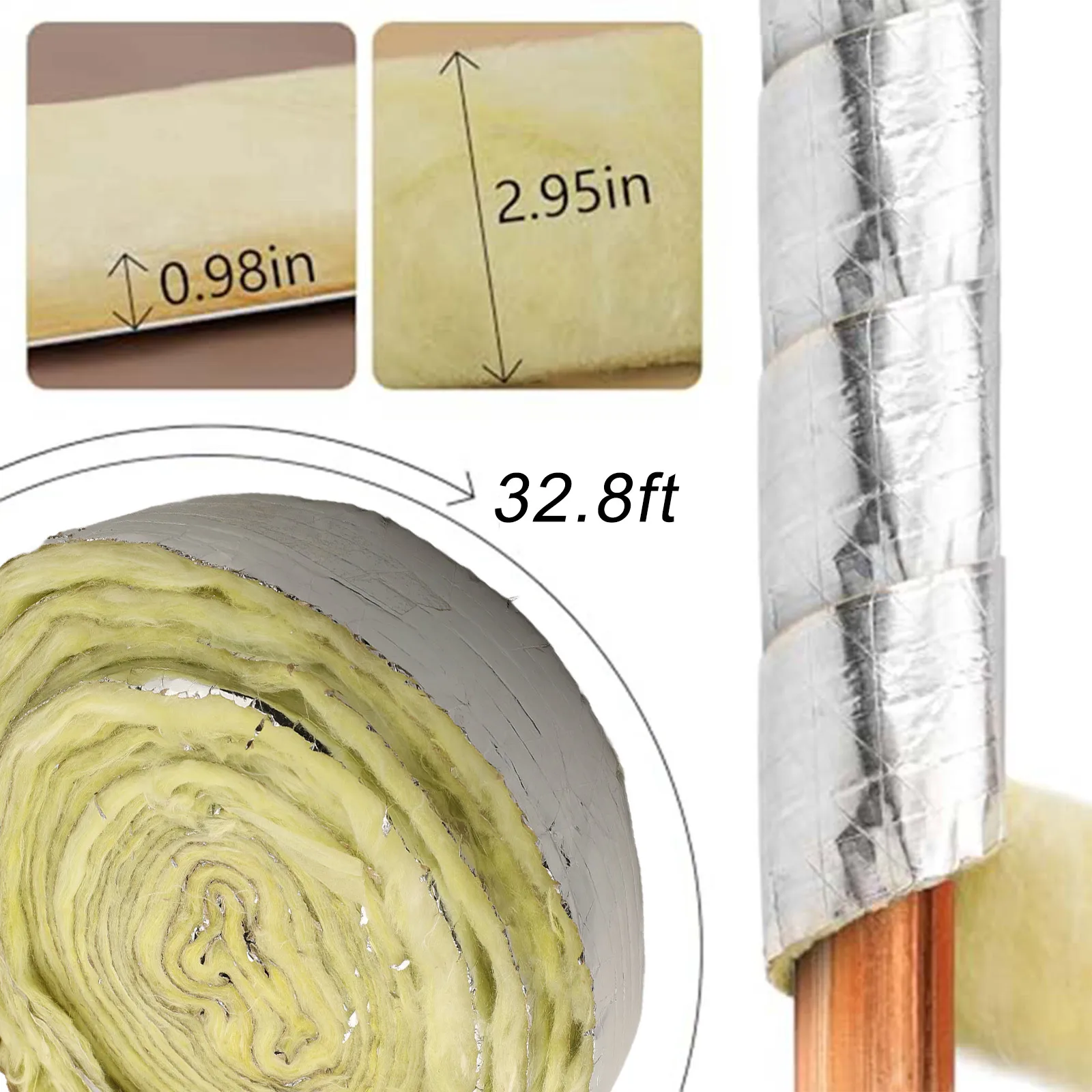 For Residential Use Fiberglass Pipe Insulation Outdoor Use 32.8 Feet 10M Easy Installation Excellent Insulation