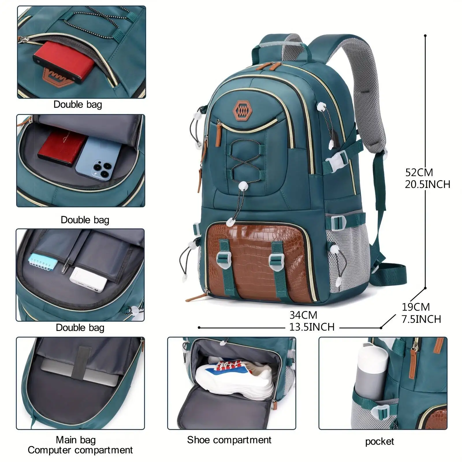Outdoor Hiking Bag, Men's And Women's 60L Large Capacity Backpack, Fashionable Leisure Travel Backpack, Lightweight Sports Bag