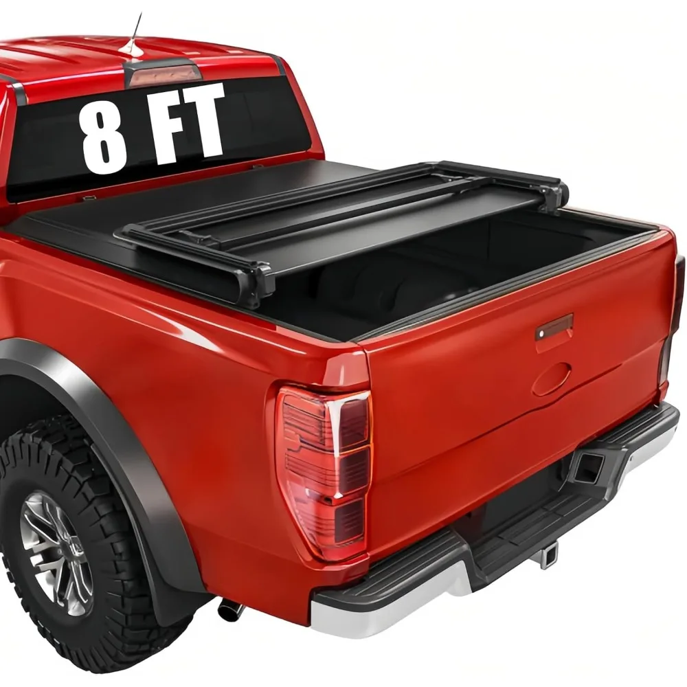

Мягкий тройной чехол Tonneau для грузовой кровати, 8 футов, подходит для Ford F250 F350 Superduty 1999-2024, черный чехол Tonneau